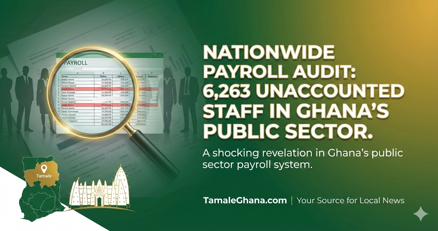 Nationwide Payroll Audit Reveals 6,263 Unaccounted Staff in Ghana’s Public Sector