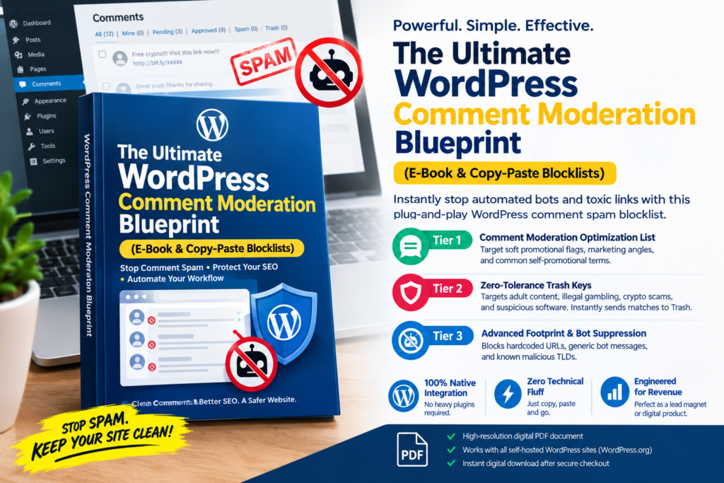 The Ultimate WordPress Comment Moderation Blueprint (E-Book & Copy-Paste Blocklists)