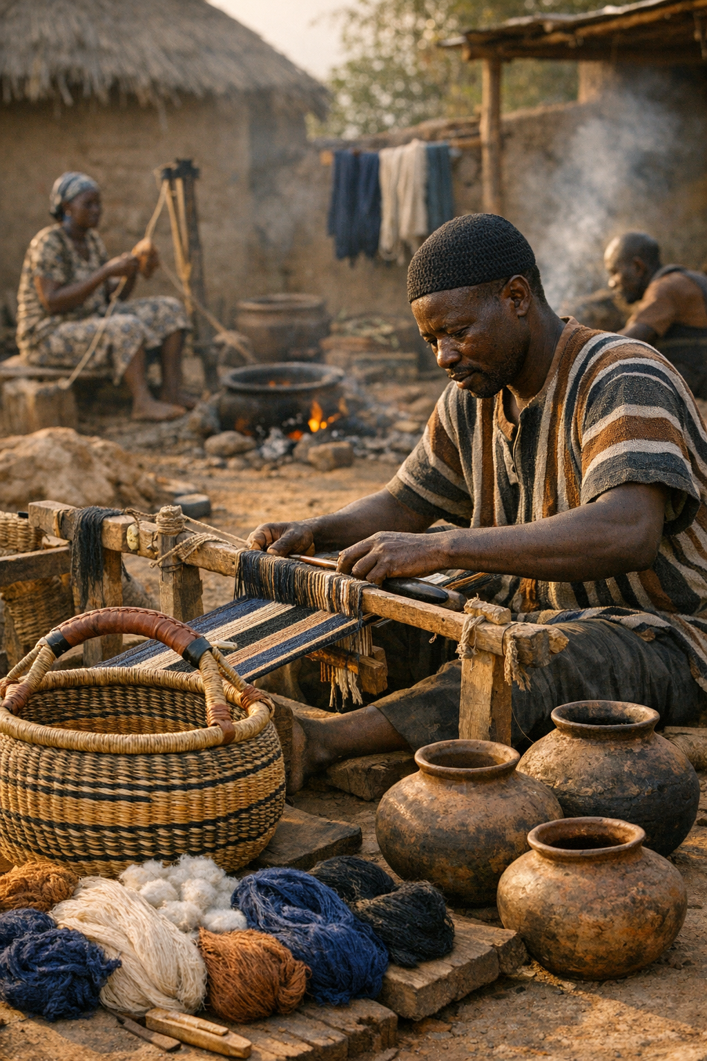 Northern Ghana Crafts and Textiles: Fugu, Baskets and Pottery